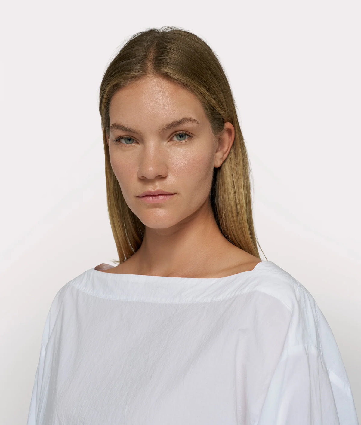 Boatneck Blouse Poplin white