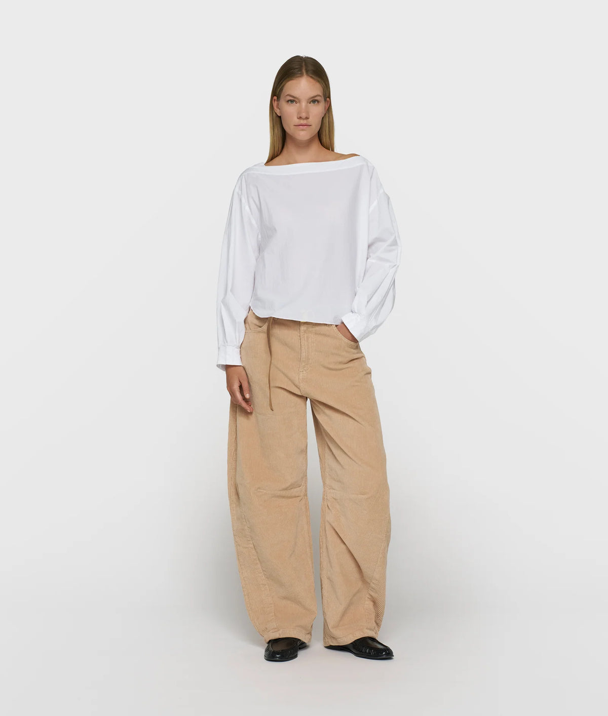 Boatneck Blouse Poplin white