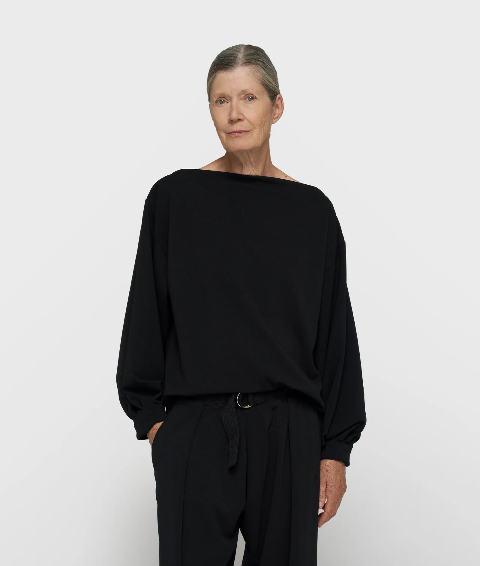 Boatneck Blouse Crepe black