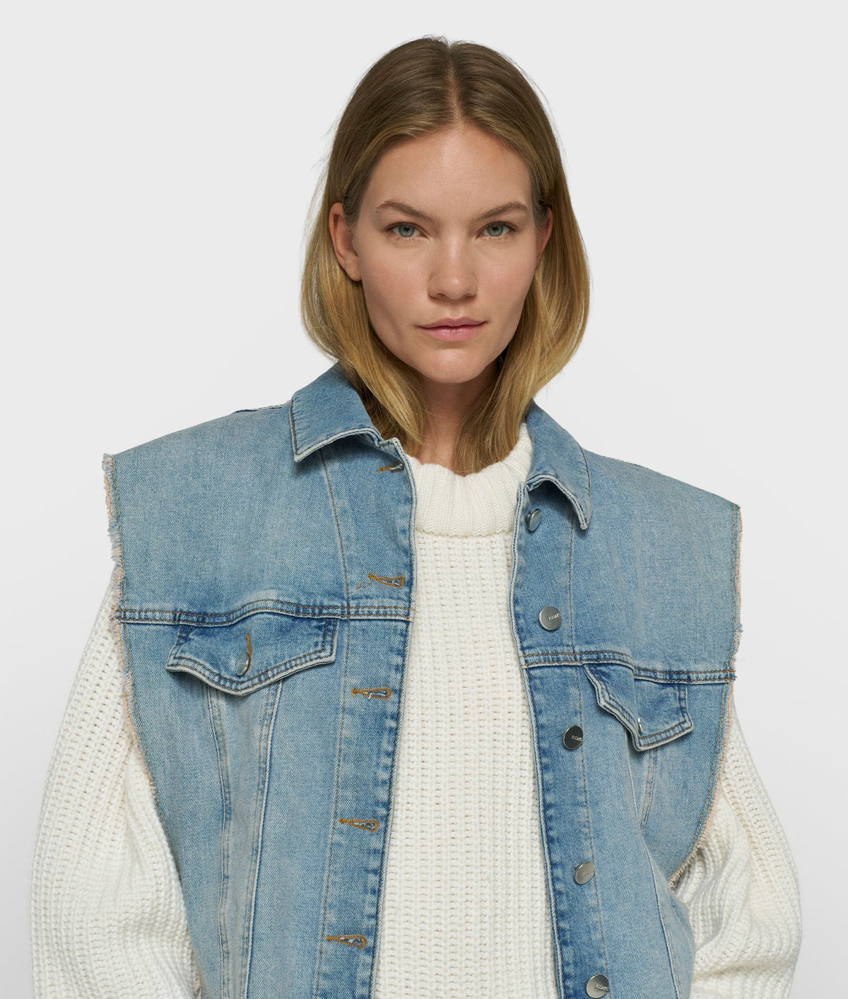 Cropped Denim Gilet