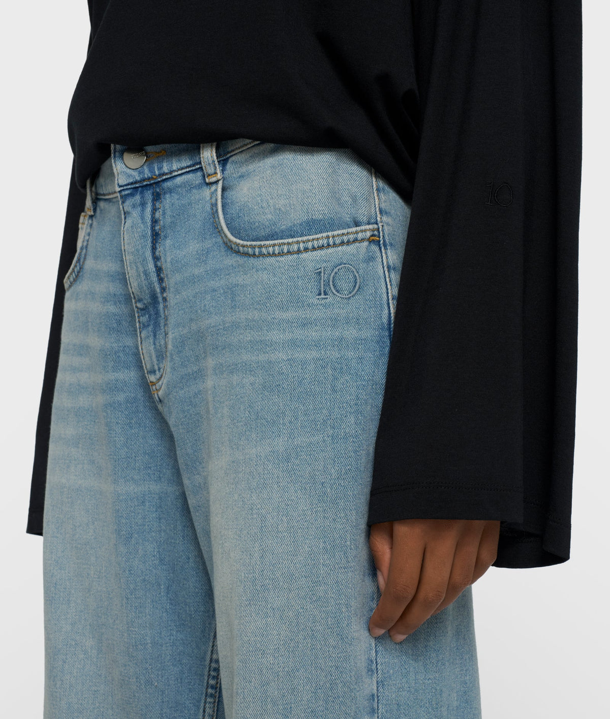 Straight Leg Denim Pants