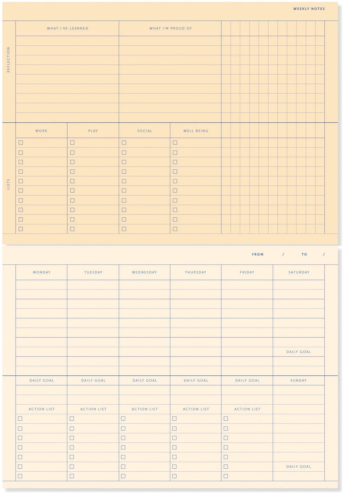 A-Journal Deskplanner Checkered Coral