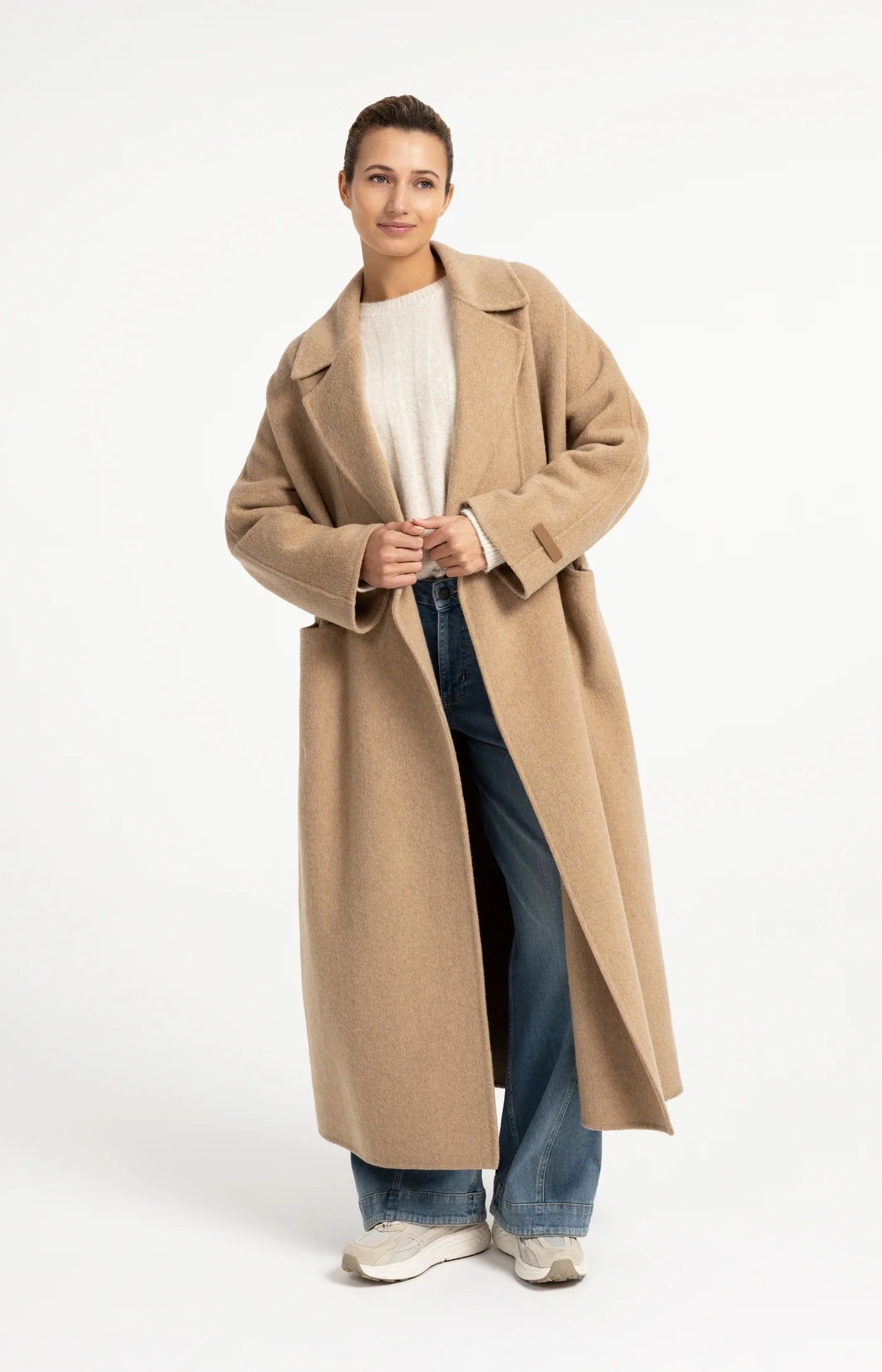 Extralanger Oversize-Mantel aus Wollmischung