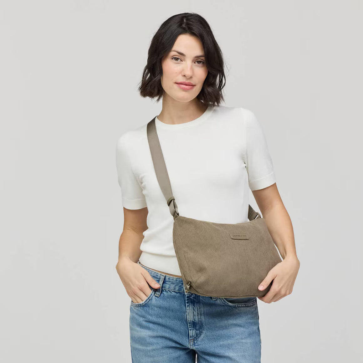 Crossbody Bag „Skara Small Cord Dusty Khaki"