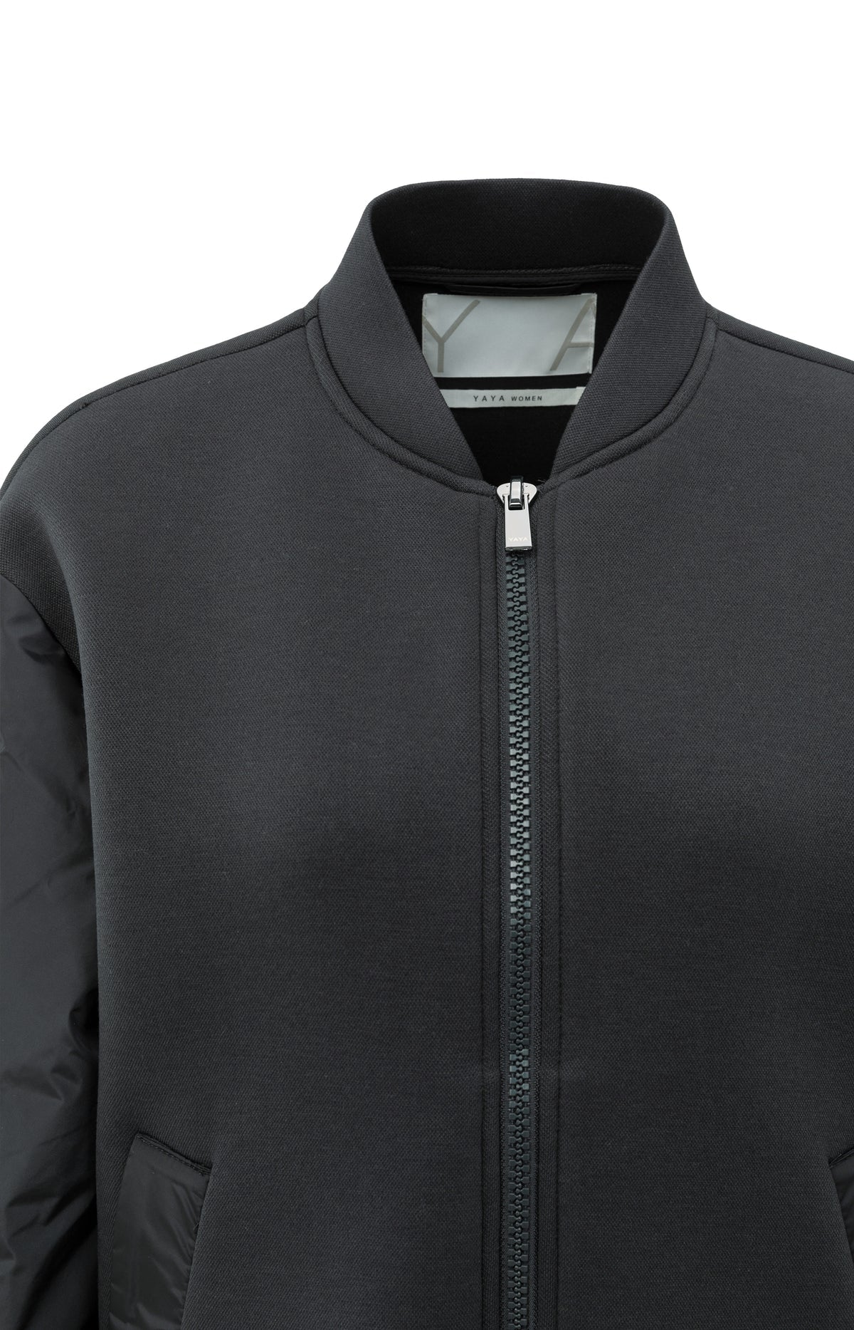 Fleece-Bomberjacke mit Nylonärmeln