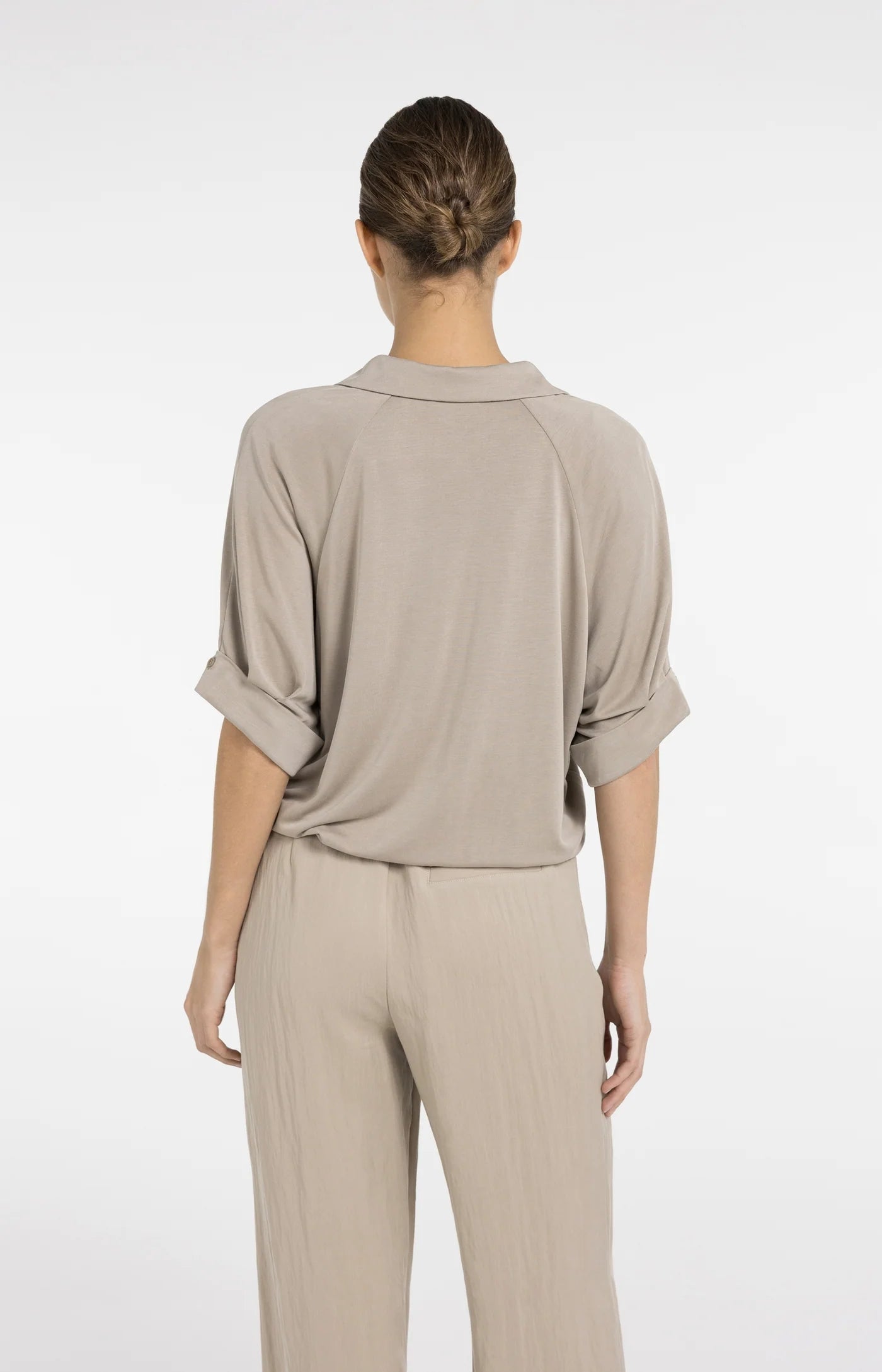 Jersey Oberteil mit Zierfalten an der Seitennaht