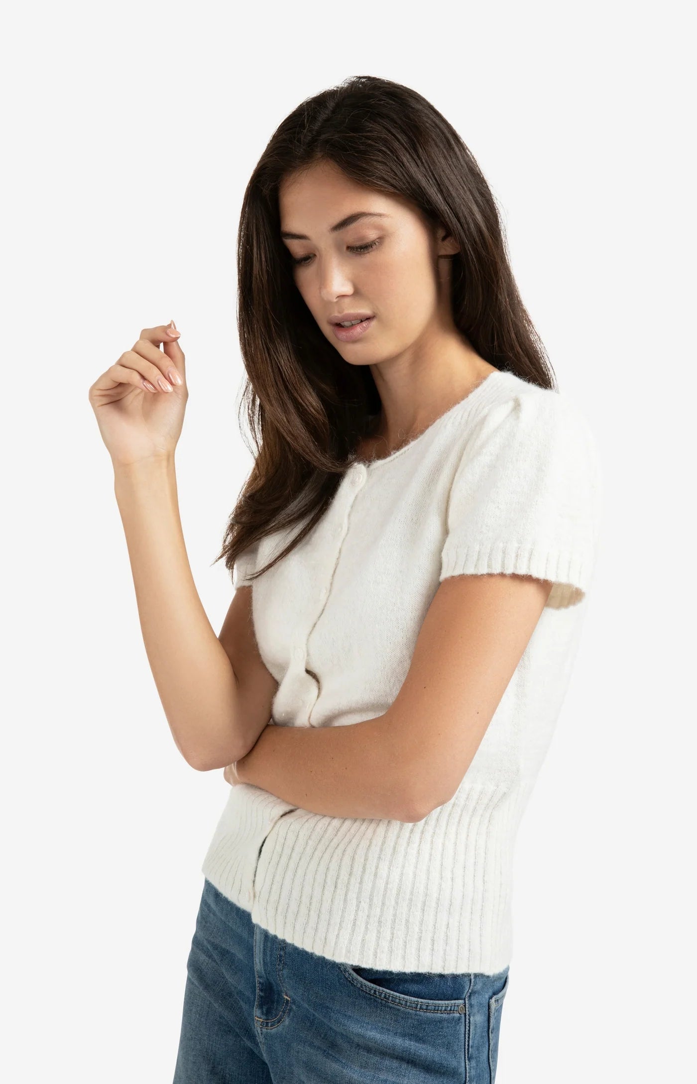 Kurzärmeliger Strickcardigan