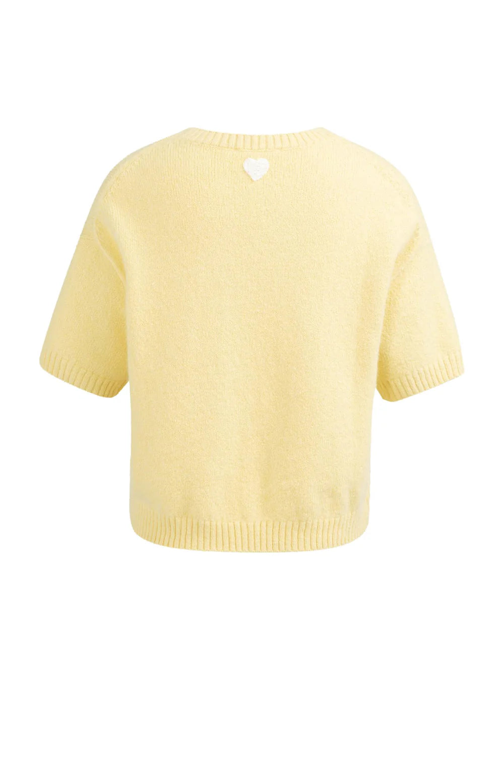 Kurzärmeliger Strickpullover-reed yellow