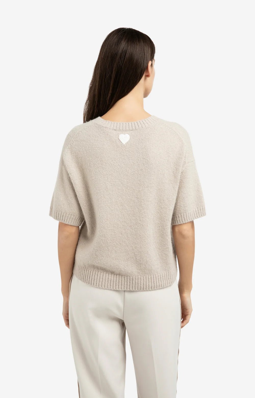 Kurzärmeliger Strickpullover - mist green - Dein Lieblingsladen Concept