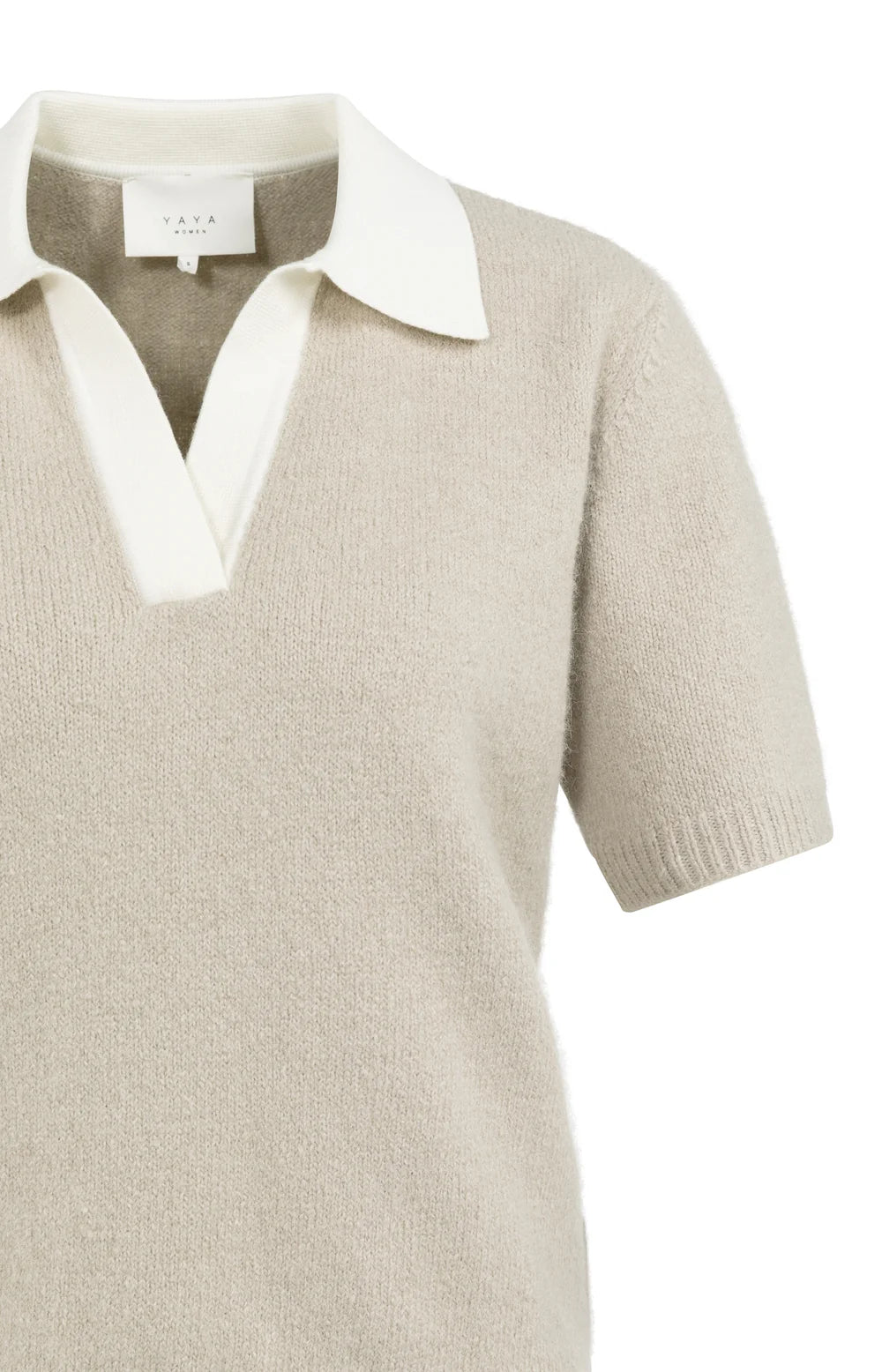 Kurzärmeliger Strickpullover mit kontrastierenden Kragen - Dein Lieblingsladen Concept
