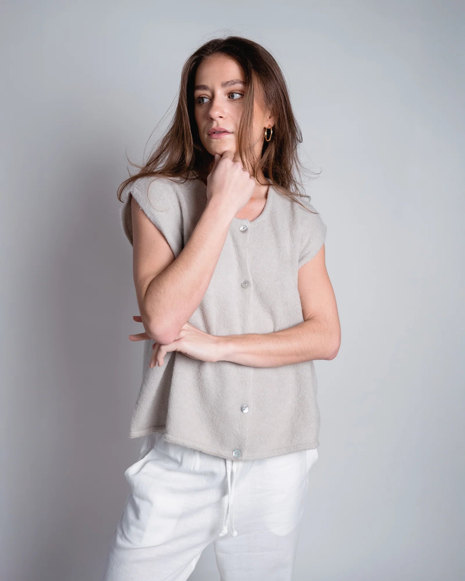 Cardigan "Demi" sand