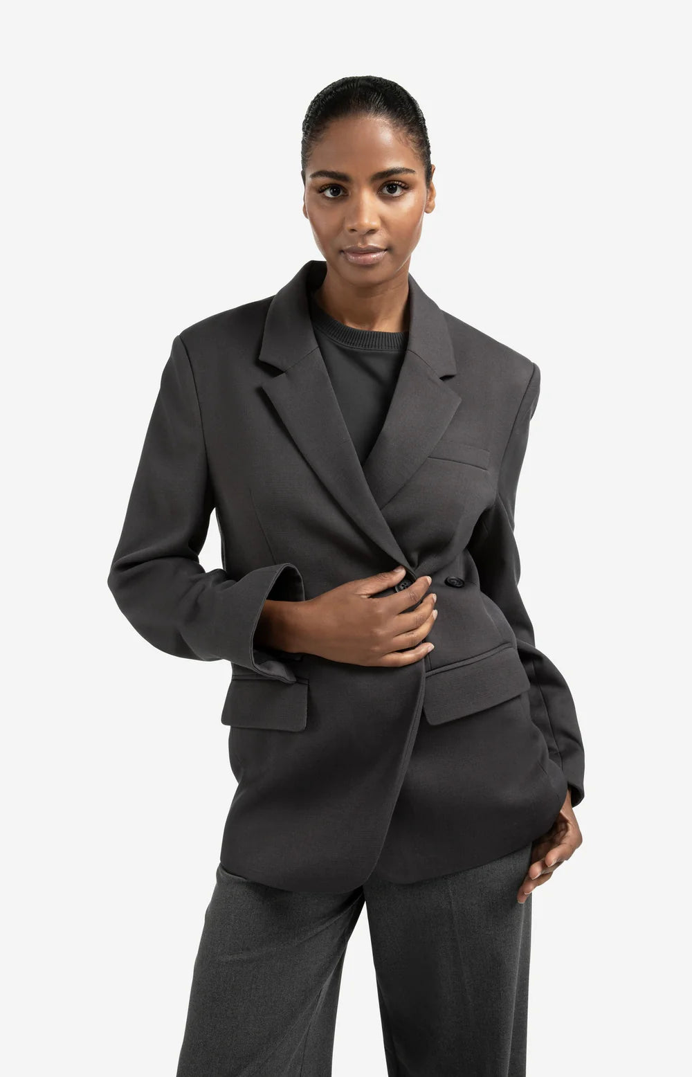 Oversize-Blazer mit Zierband
