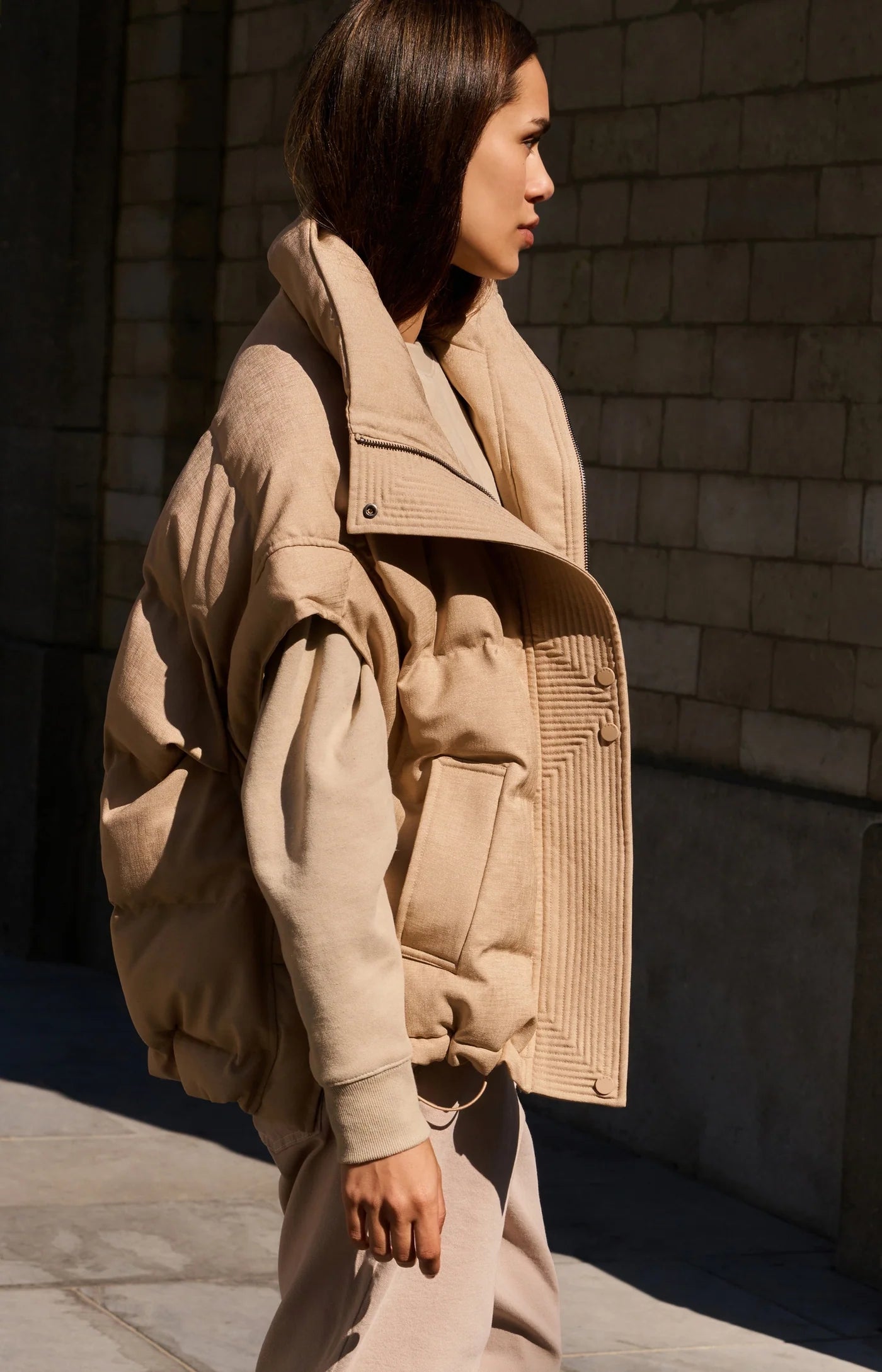 Gepolsterte Steppweste mit Kragen