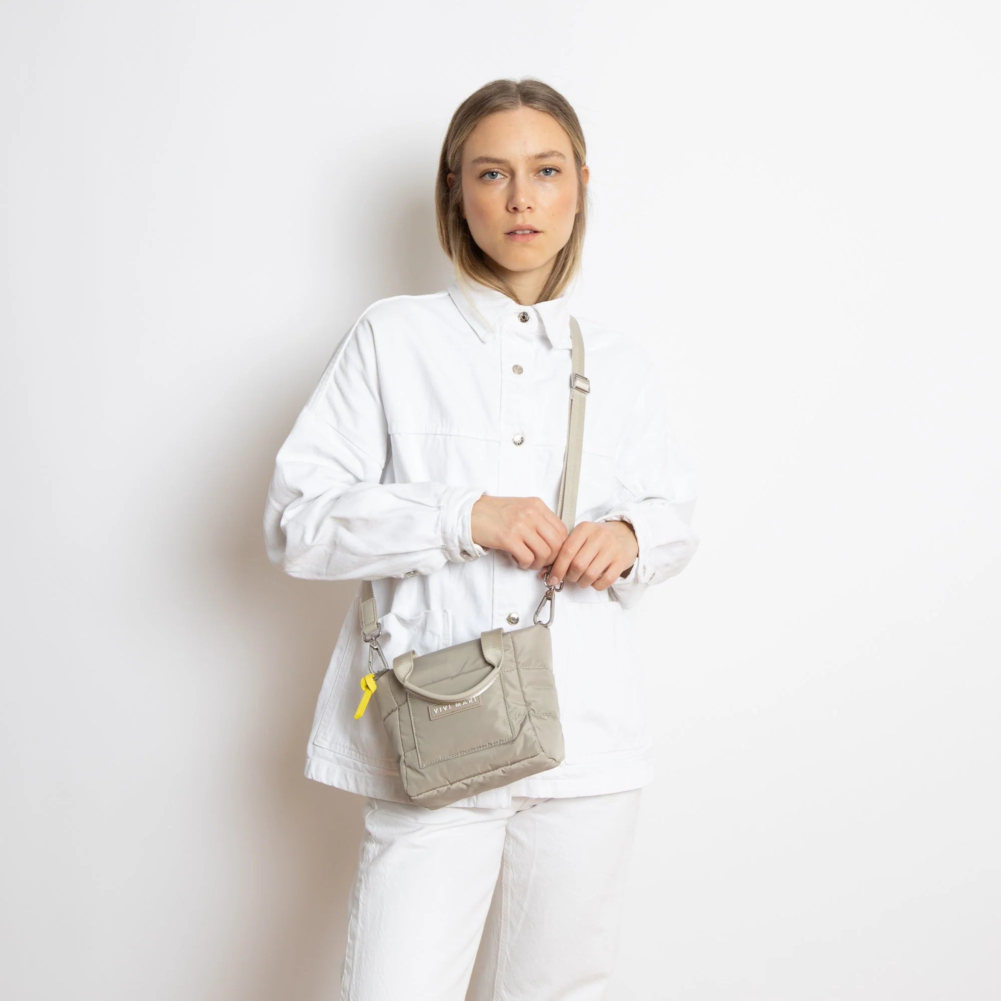 Padded Tote Bag Mini + Strap Basic Woven Slim