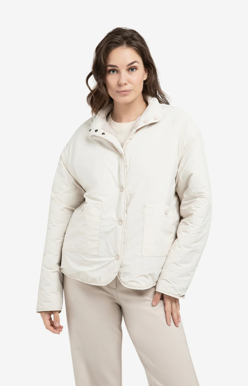 Teddy-Wendejacke mit Nylon-Brusttasche