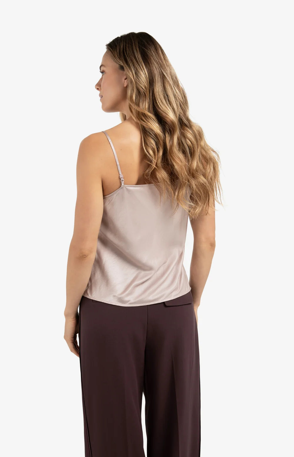 Satin-Top mit V-Ausschnitt