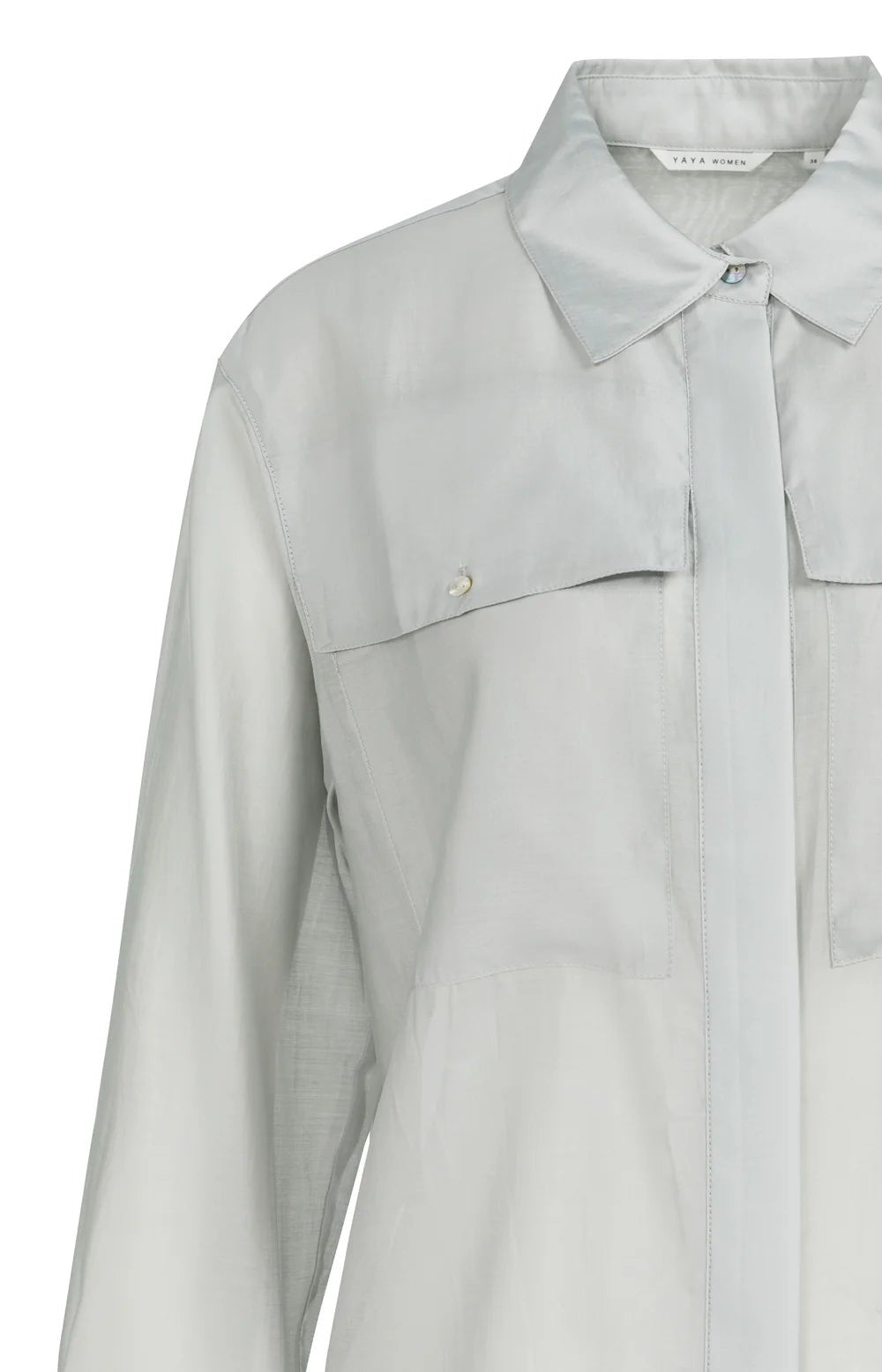 Durchsichtige Bluse mit Brusttaschen