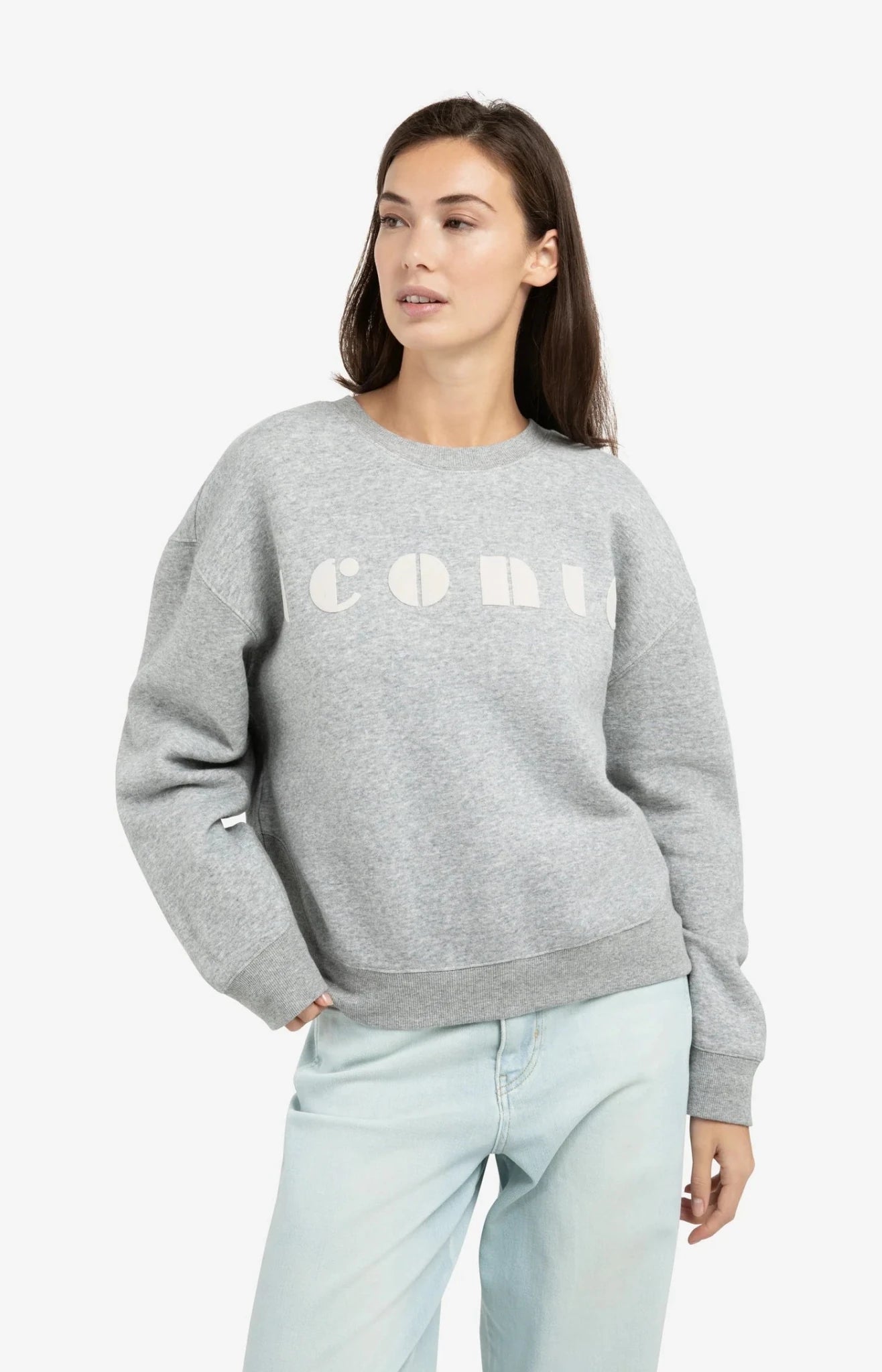 Weicher Pullover mit kunstvoller Aufschrift - iron grey - Dein Lieblingsladen Concept