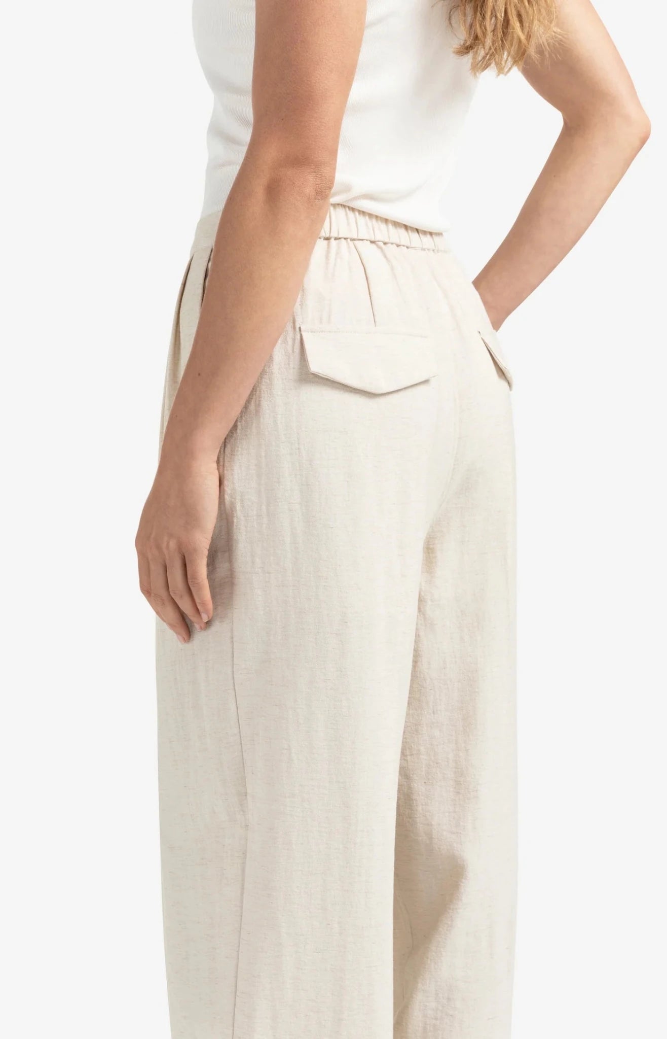 Strukturierte gewebte Hose mit weitem Bein - Dein Lieblingsladen Concept