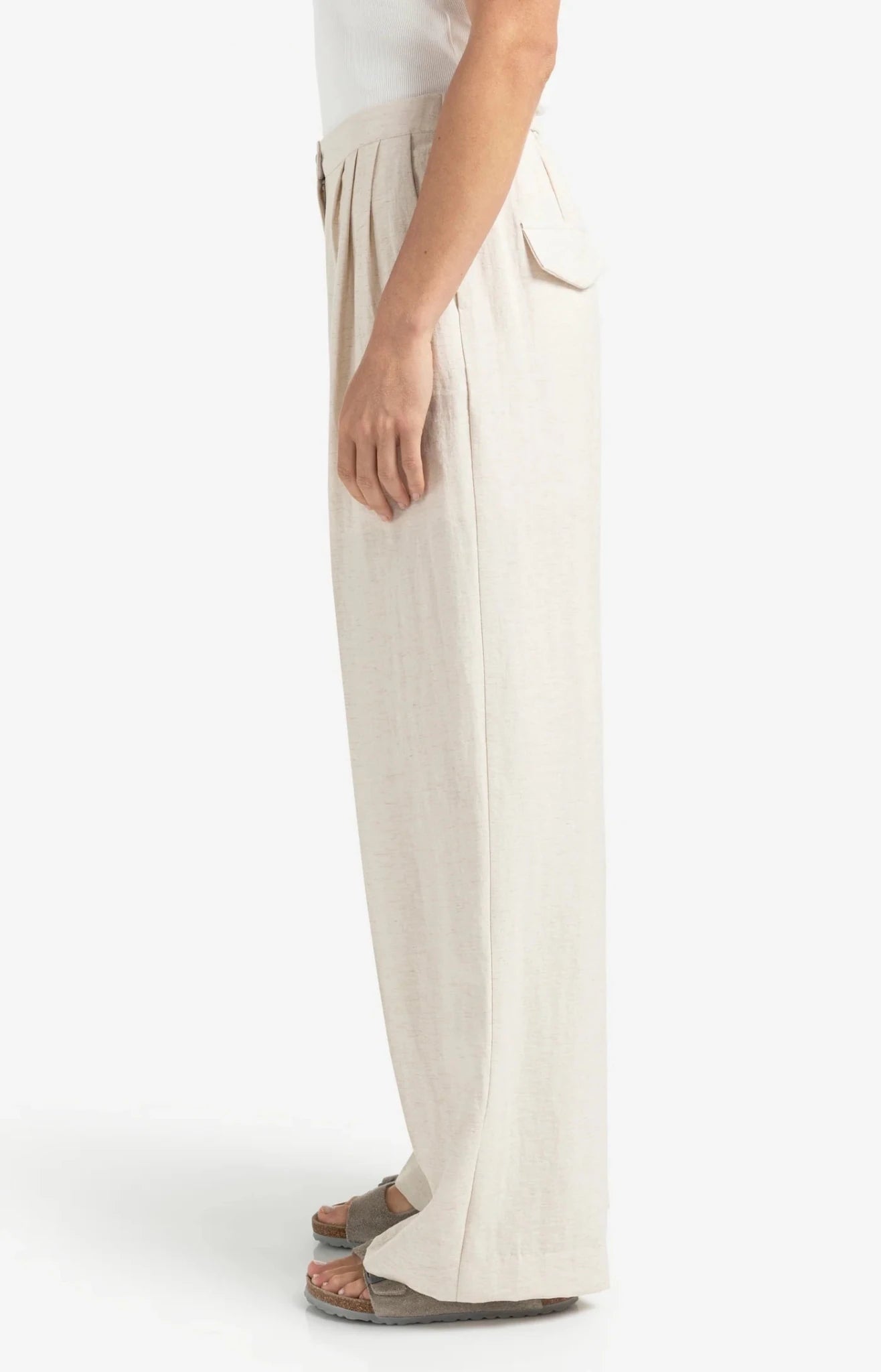 Strukturierte gewebte Hose mit weitem Bein - Dein Lieblingsladen Concept