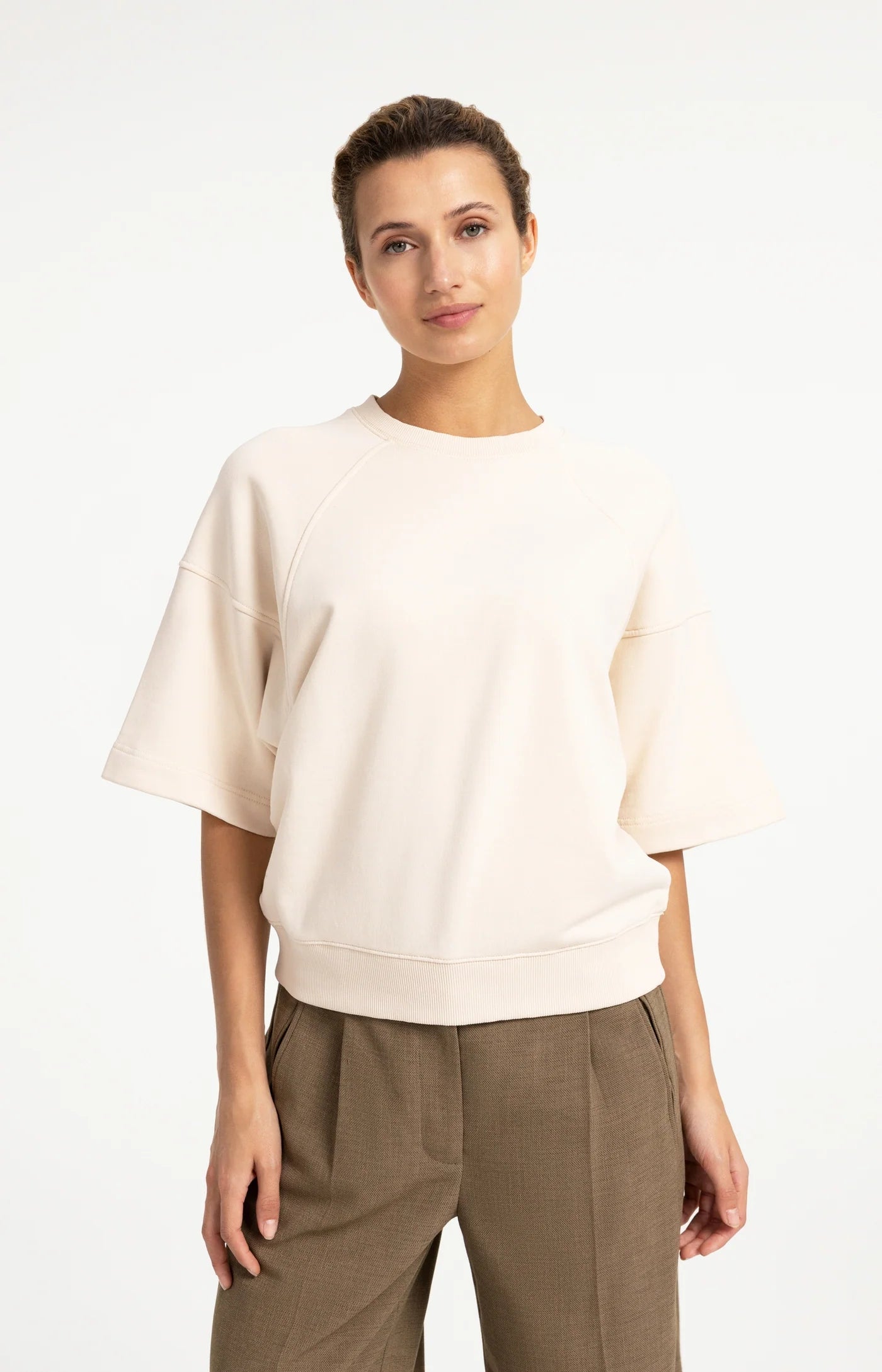 Gewaschenes Kurzarm-Sweatshirt