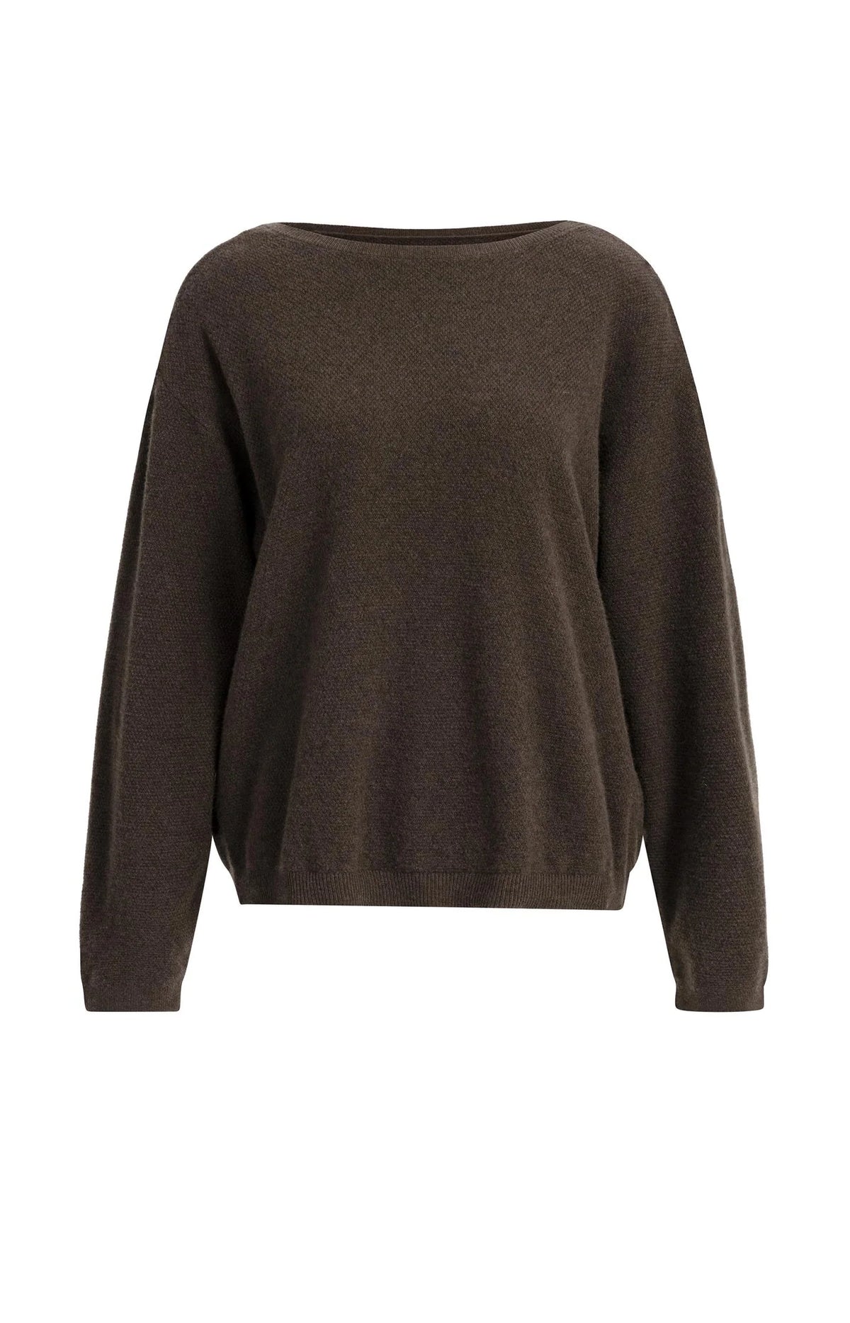 Strukturierter Pullover mit tiefem V-Ausschnitt hinten