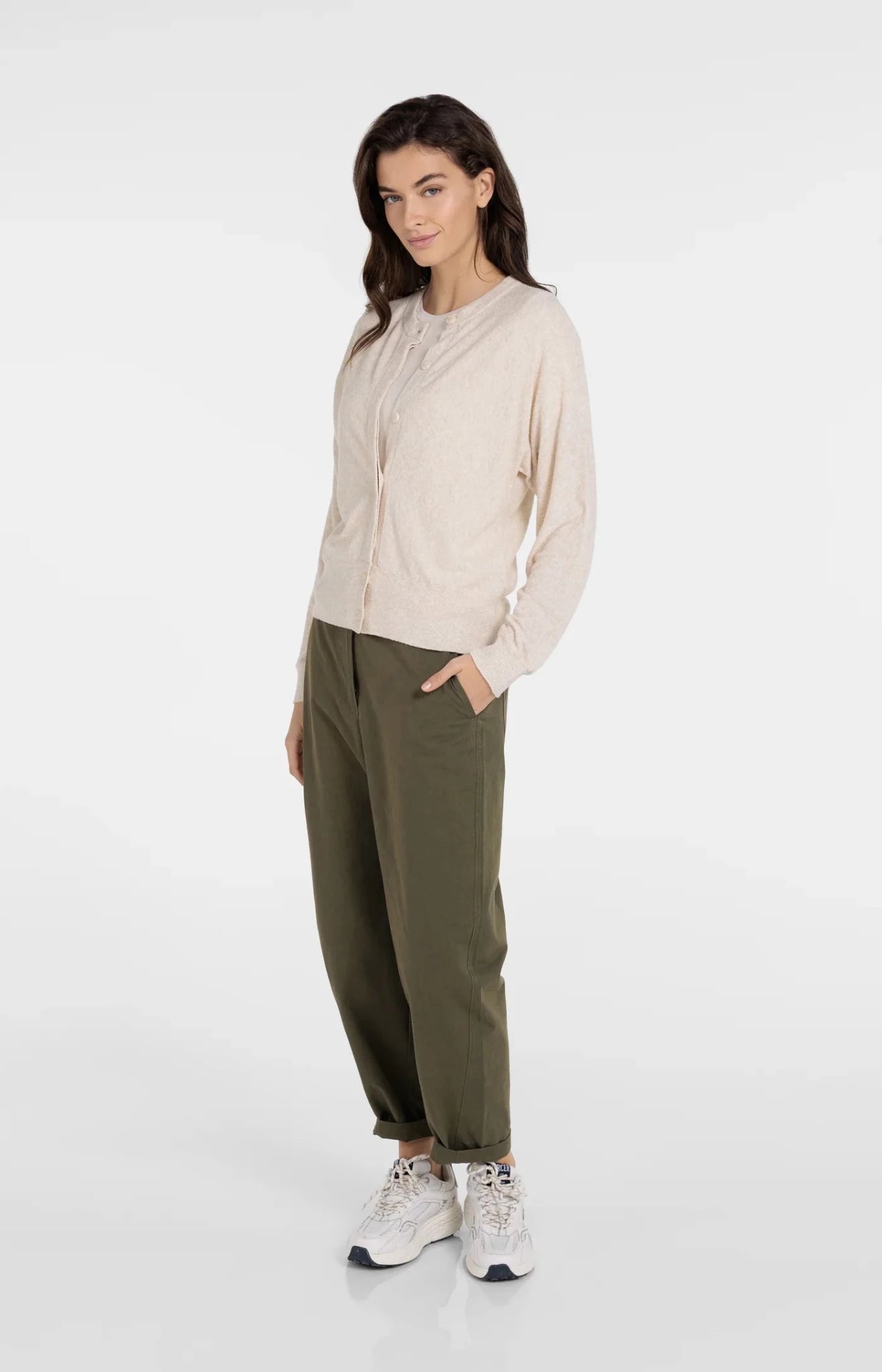 Langärmeliger Cardigan aus Strickfrottee - Dein Lieblingsladen Concept