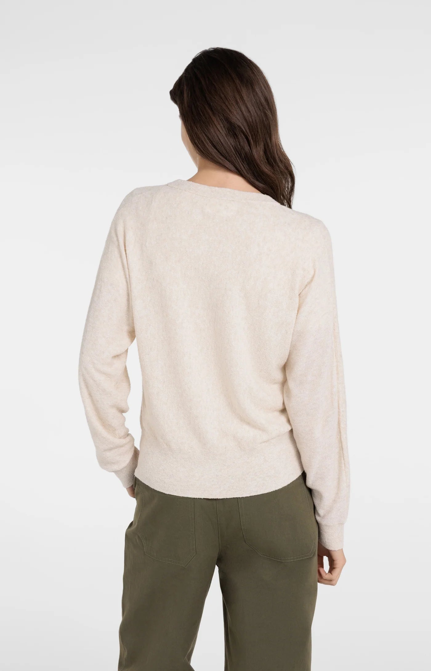 Langärmeliger Cardigan aus Strickfrottee