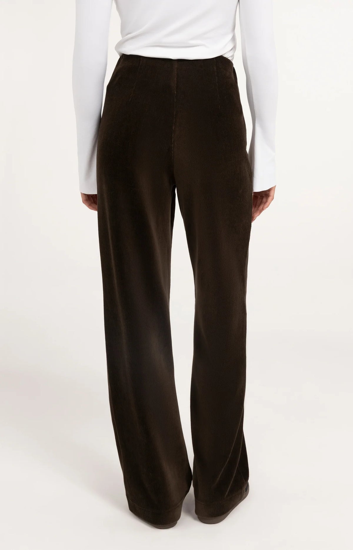 Hose mit weitem Bein aus weichem geripptem Velours