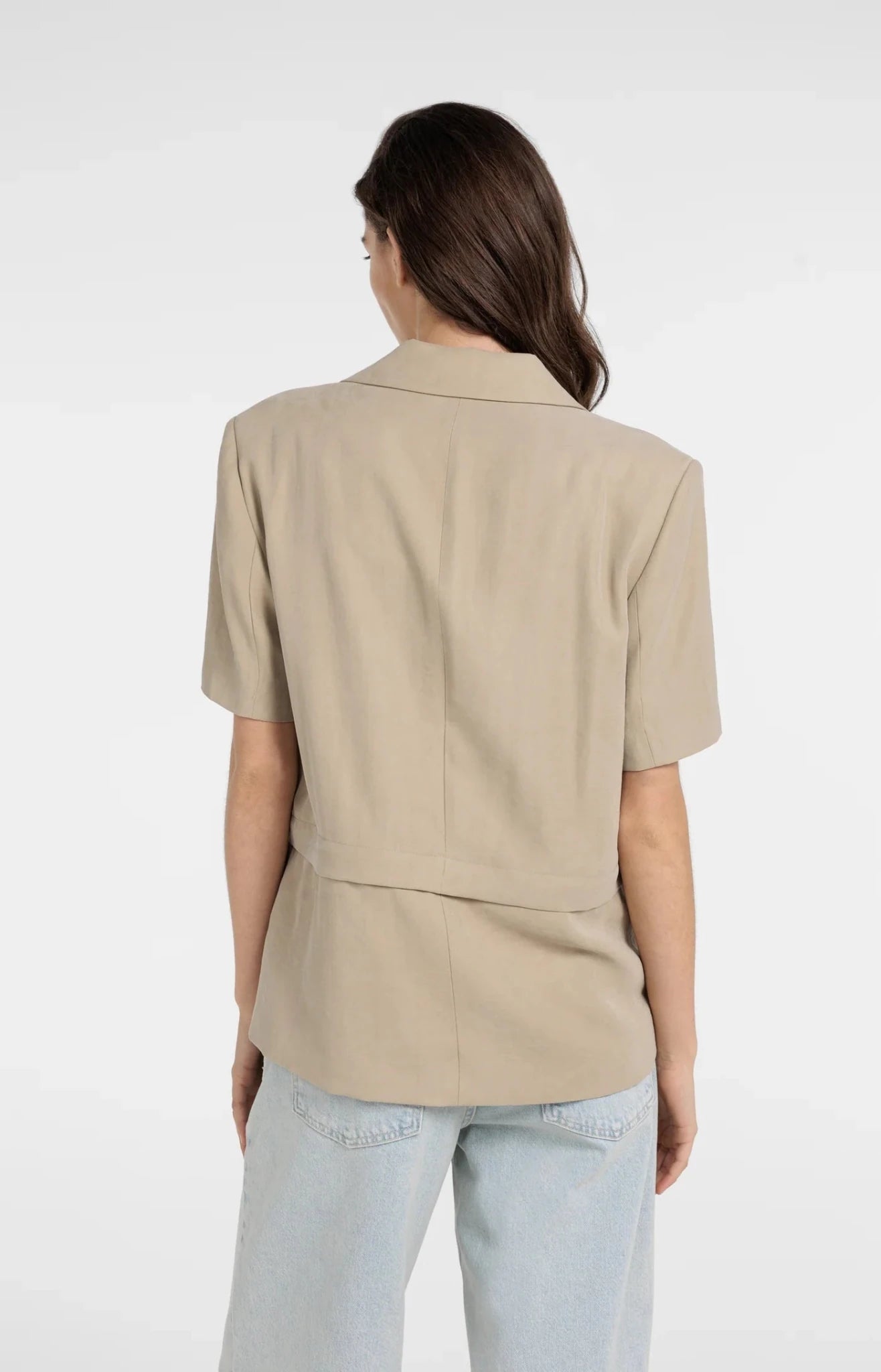 Kurzarm - Blazer aus Webstoff mit abnehmbarem Saum - Dein Lieblingsladen Concept