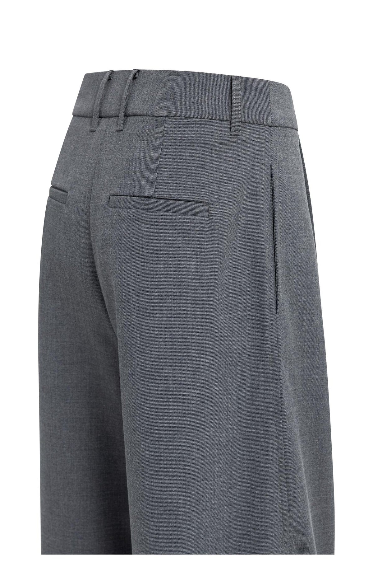 Gewebte Hose mit Barrel-Beinen und Bundfalten