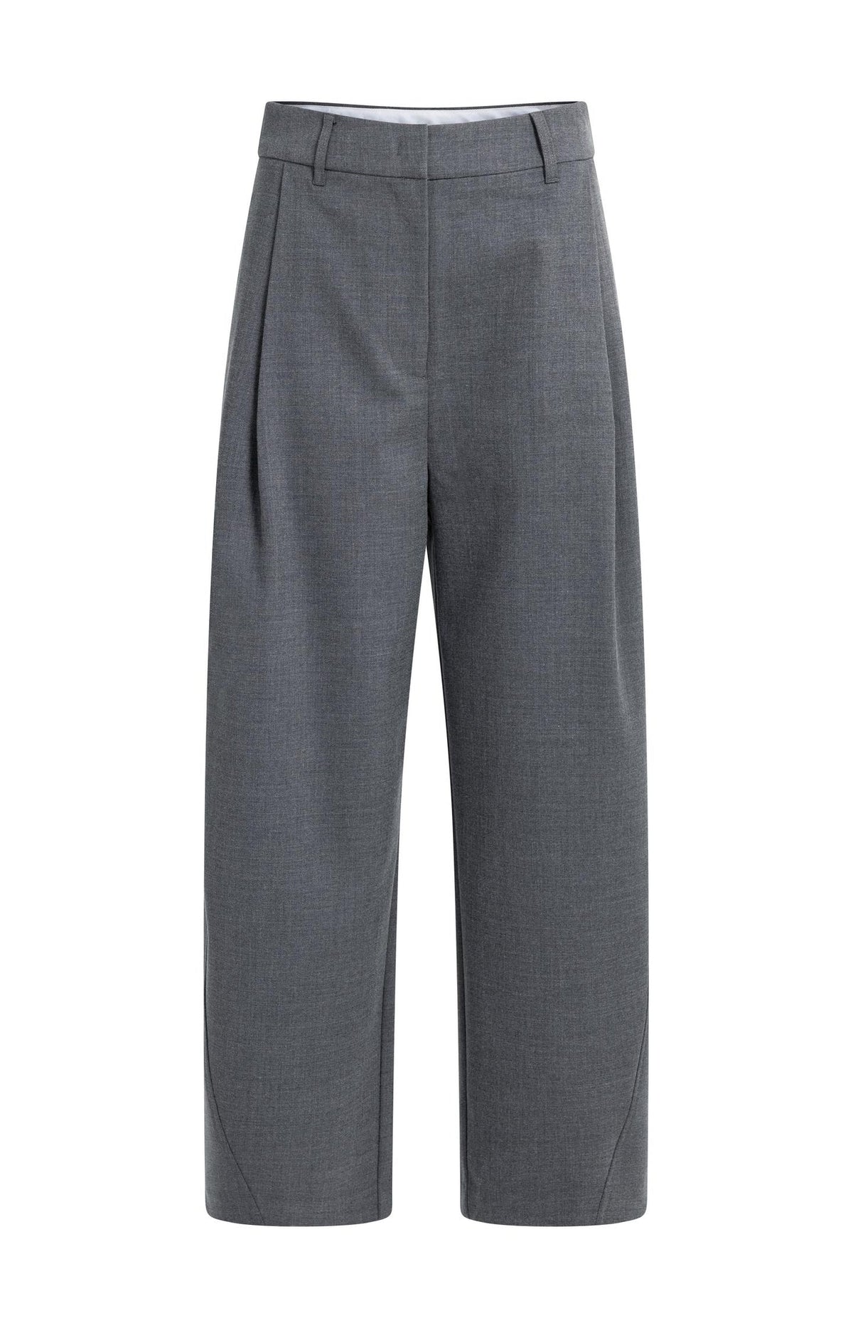 Gewebte Hose mit Barrel-Beinen und Bundfalten